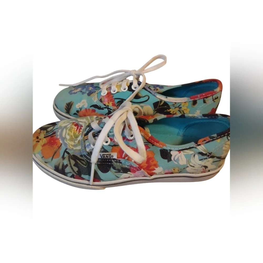 Kids Vans Off The Wall Floral Sneakers 2.5 Casual Lightweight Lace Up